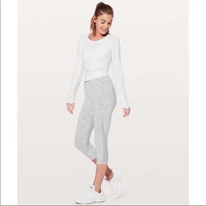 LULULEMON Train Times Crop Leggings High Rise Wide Waistband Luxtreme Mesh Sz 6